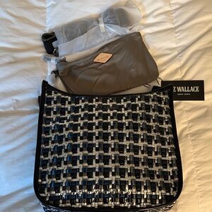 MZ Wallace woven box crossbody-midnight woven